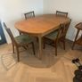 Teak table chair and bar trolley Image 5