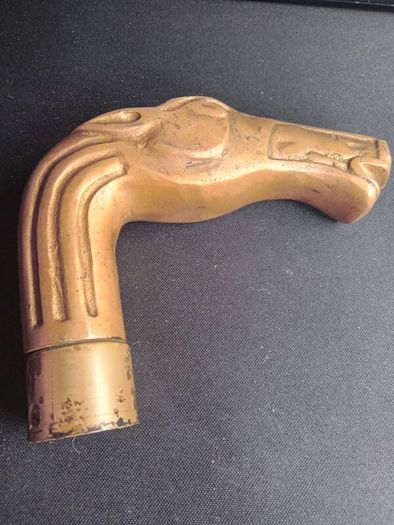 Vintage Brass Horse Head Walking Stick Handle
