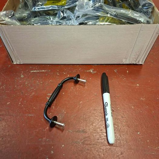 1 Black Cupboard Handle 96mm H.C With Screws