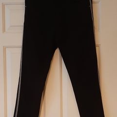 Black pinstripe trousers