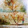 Antique Hand Painted Enamel Clock Face- Victorian Salvaged Grandfather Clock ( complete, looks like it's working) Image 9