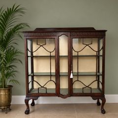 Antique  Edwardian Mahogany two door display cabinet