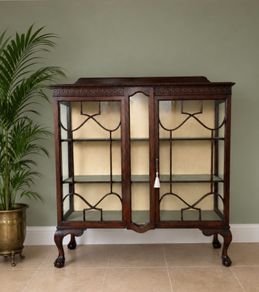 Antique  Edwardian Mahogany two door display cabinet