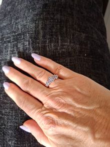 Vintage Gold Ring with Blue Atones