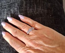 Vintage Gold Ring with Blue Atones