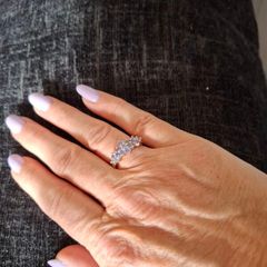Vintage Gold Ring with Blue Atones
