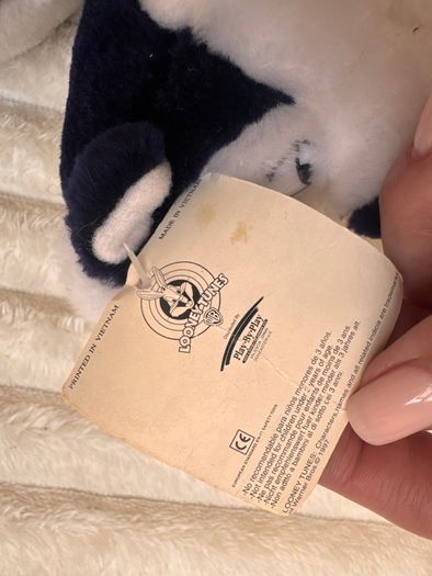 Vintage Looney Tunes Pepe Le Pew Skunk Plush Red Heart Boxers 1997 approx. 35 cm. Please see photos
