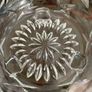 Vintage Pressed Cut Glass Footed Scalloped Starburst Sugar Candy Bowl England 1960s Image 3