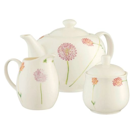 AYNSLEY Bloom Teapot Sugar Cream Set