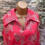 Vintage 1970s maxi sleeveless dress Red & Gold with Dagger Collar Postage included Image 2