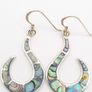 Vintage Sterling Silver Abalone Earrings Image 2