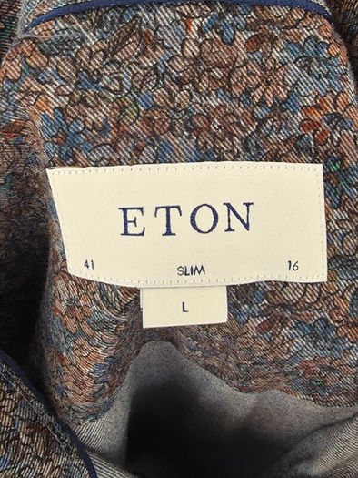 Eton Men's Melange Floral Dress Shirt Size Large