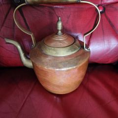 French copper and brass kettle