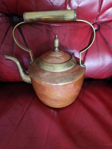 French copper and brass kettle