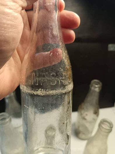 11 X Vintage Irish Clear Glass Bottles