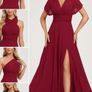 Burgundy Bridesmaid Dress / Ballgown / Classy Formal red dress Image 3