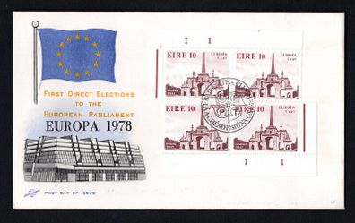 1978 Ireland Europa Architecture Commemorative Stamps 10p with Plate 11 pairs Hibernian First Day Cover (FDC) with Baile Atha Cliath (Dublin) pictorial cancel