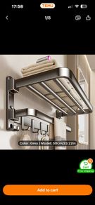 Foldable towel bar rack
