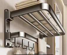 Foldable towel bar rack