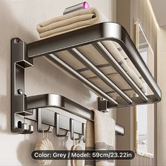 Foldable towel bar rack