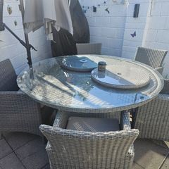 Large 6 seater rattan table and chairs
