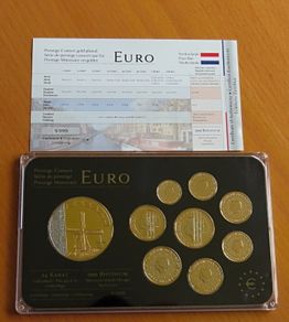 Netherlands euro coins set 24k Gold plated & Rhodium gilt Dutch medal limited edition