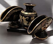 Brand New Vintage Greek Ceramic Set 24K Gold Handmade