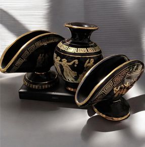 Brand New Vintage Greek Ceramic Set 24K Gold Handmade