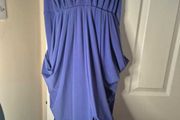 Blue midi dress with racer back and pockets