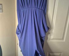 Blue midi dress with racer back and pockets