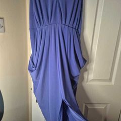 Blue midi dress with racer back and pockets