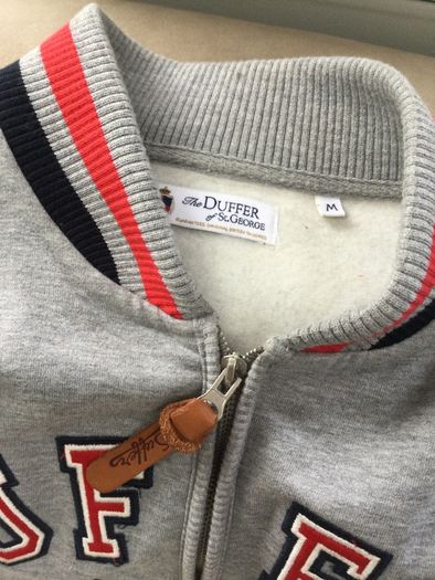 Duffer st George gray college zip up jacket medium gray