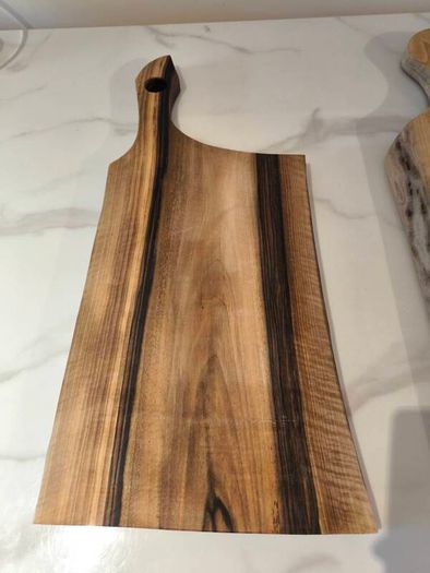 65cm One-of-a-Kind European Walnut Charcuterie Board - Solid Single Piece, Live Edge, No Glue