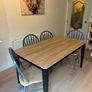 Upcycled Solid Wood Dining Table - Hand Painted White Coffee Whitewash - Modern Rustic - One of a Kind Image 4