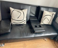 Leather sofa bed