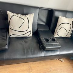 Leather sofa bed