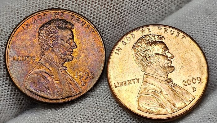 USA United States 1998 D and 2009 D Lincoln 1 Cent Pennies Beautiful!!