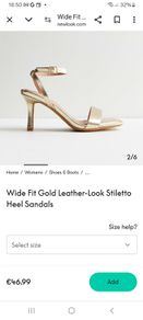 NEW LOOK gold Sandals wide fit size 4