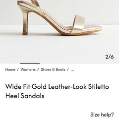 NEW LOOK gold Sandals wide fit size 4