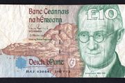 1993 Ireland IR10 James Joyce Banknote Series C. Note issued 14/07/93. Serial number HAJ430647