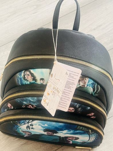 Loungefly Harry Potter Backpack Triple Three Zip Pocket