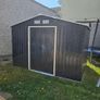 9 x 6FT Metal Shed Roofed Garden Shed Outdoor Storage Shed with Foundation Ventilation & Doors, Dark Grey Image 10
