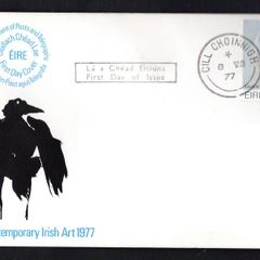 1977 Ireland Contemporary Irish Art: "Head" by Louis le Broquy Commemorative Stamps Department of Post and Telegraphs address Cover (FDC) with Cill Choinnigh (Kilkenny) cancel.