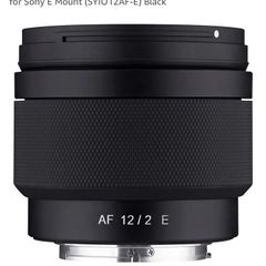 SAMYANG 12 mm F2.0 Wide Angle Sony E Wide Angle 12 Millimeters