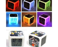 personalised alarm clock led colors glowing digital alarm clock