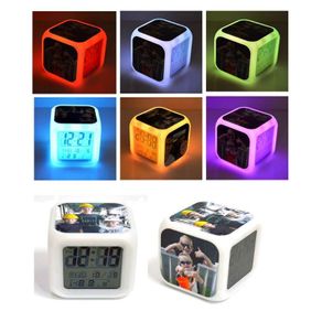 personalised alarm clock led colors glowing digital alarm clock