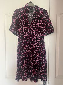 Brand new new look black and pink cotton shirt  dress with belt
