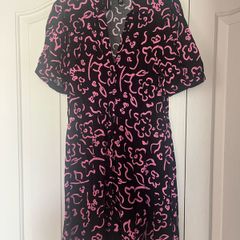 Brand new new look black and pink cotton shirt  dress with belt