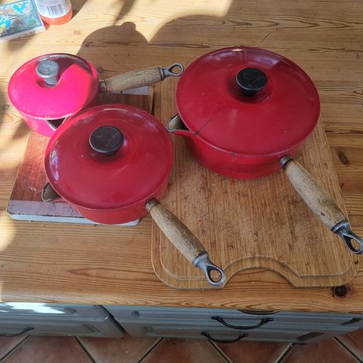 3 x  le creuset pots