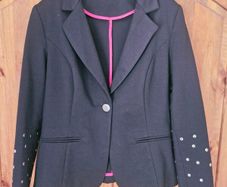 Coleen Rooney 'X" Black studded blazer Size 12